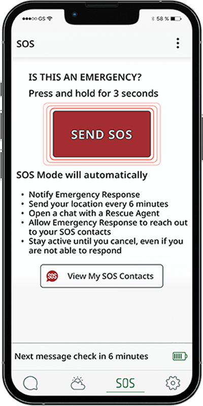 Two-way SOS Alerting App Screen