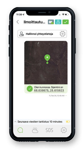 ZOLEO Check In Message App Screen