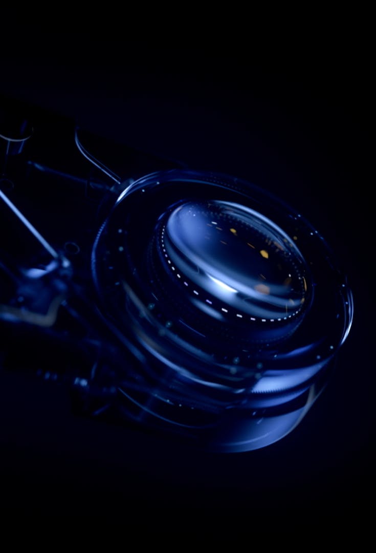 Image of a lens with black background