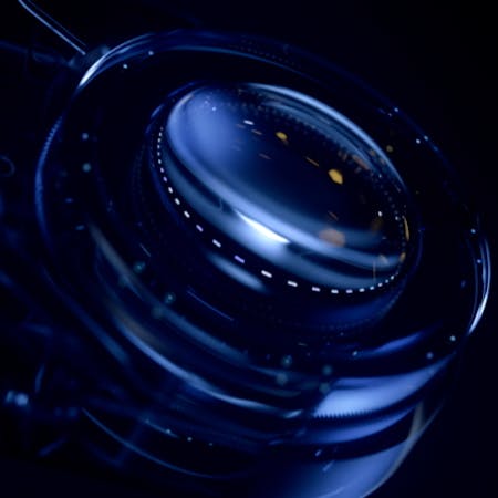 Photo of a lens with black background