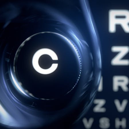 Subjective view of a lens during the eye exam