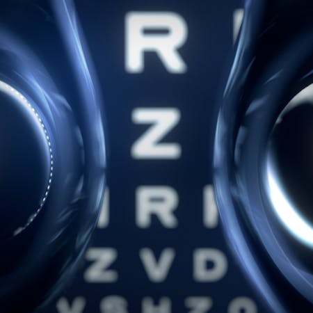 Eye chart during the eye exam