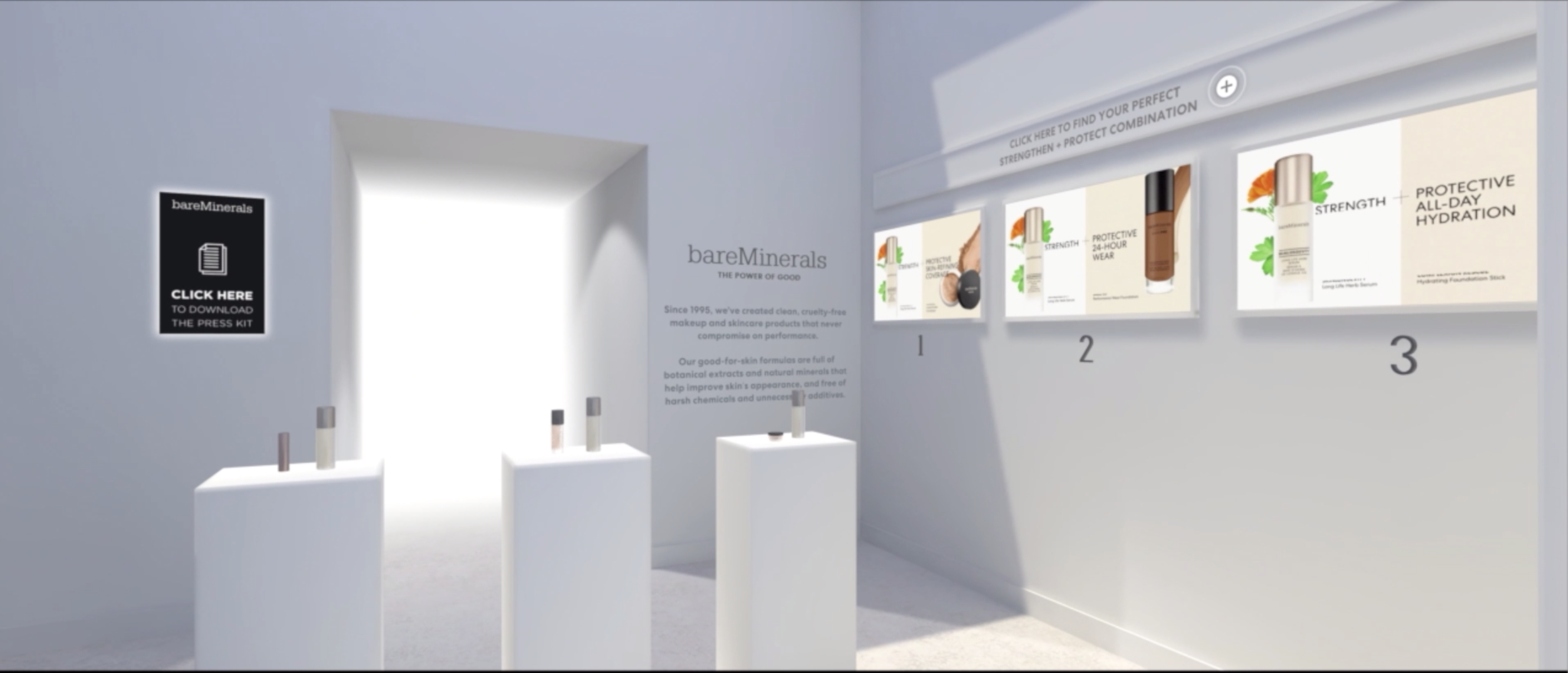 Bare Minerals space in Shiseido digital gallery