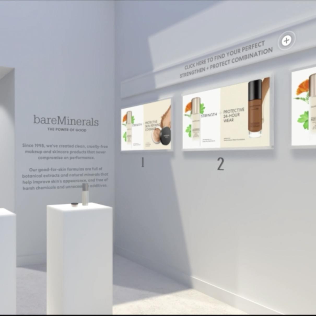 Bare Minerals space in Shiseido digital gallery