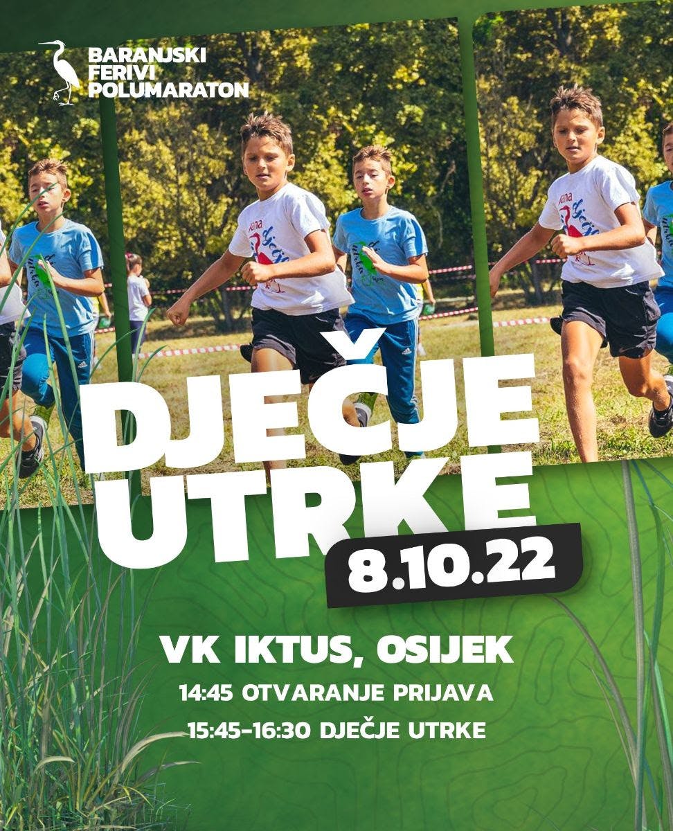 Obavijest o održavanju odgođenih dječjih utrka u sklopu 7. Baranjskog Ferivi polumaratona