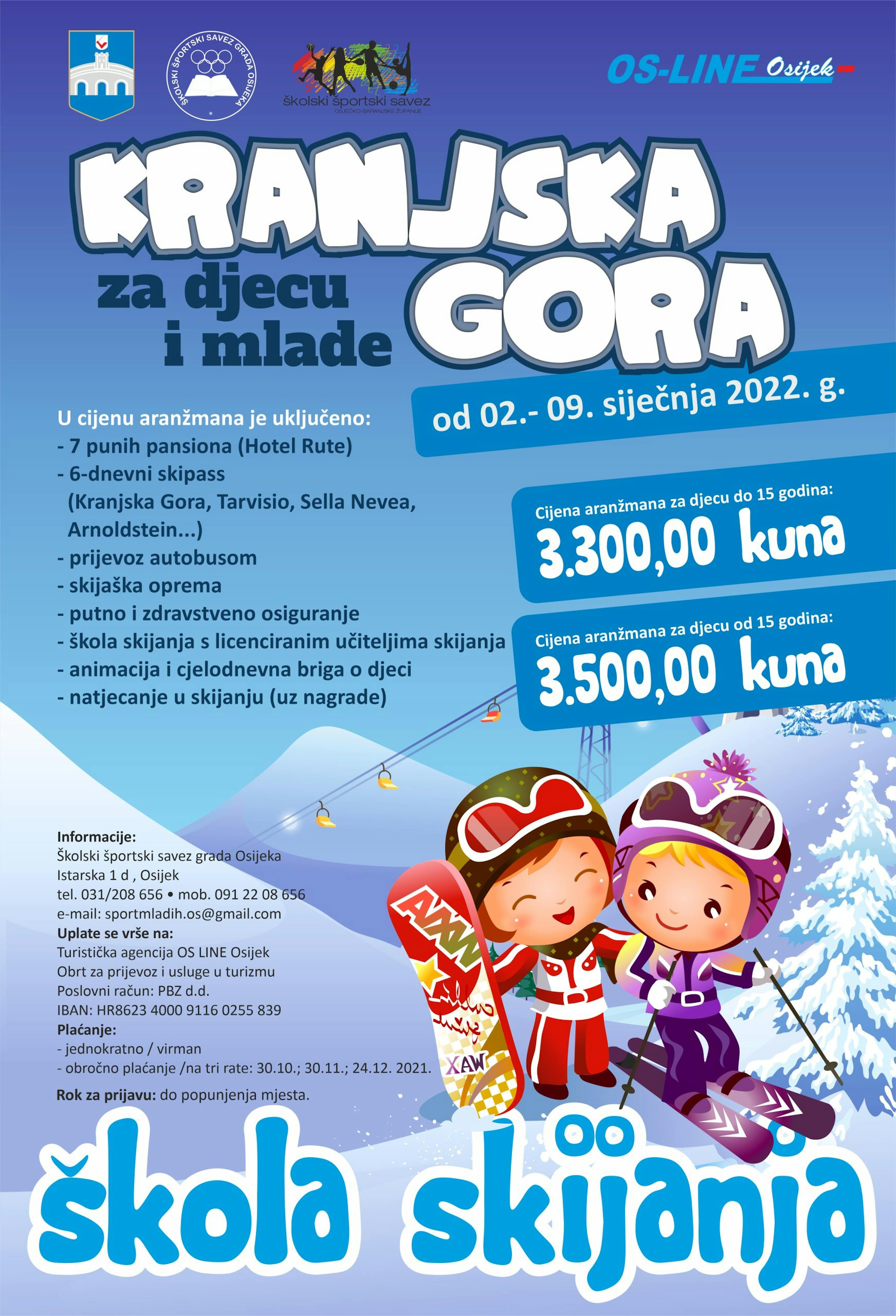 Škola skijanja za djecu i mlade