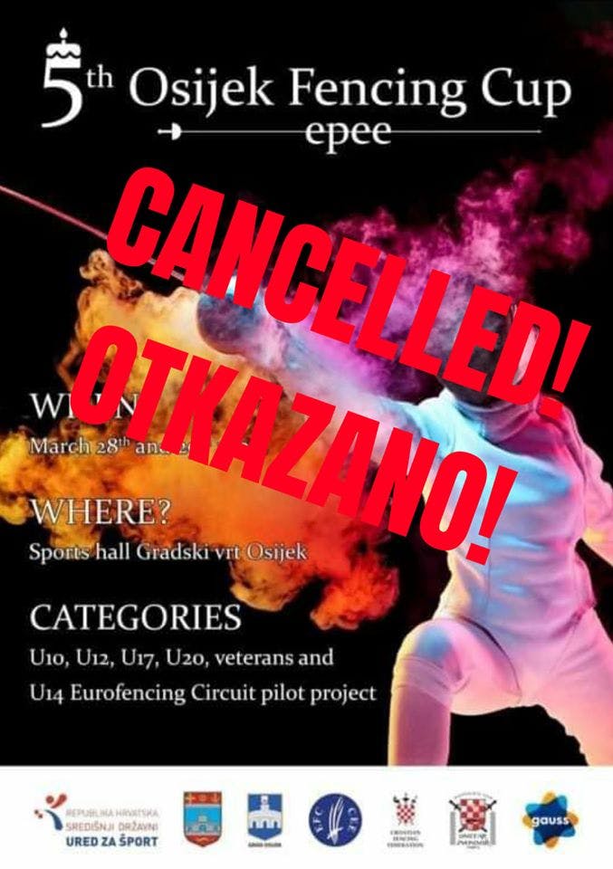 Otkazan "Kup grada Osijeka" u mačevanju