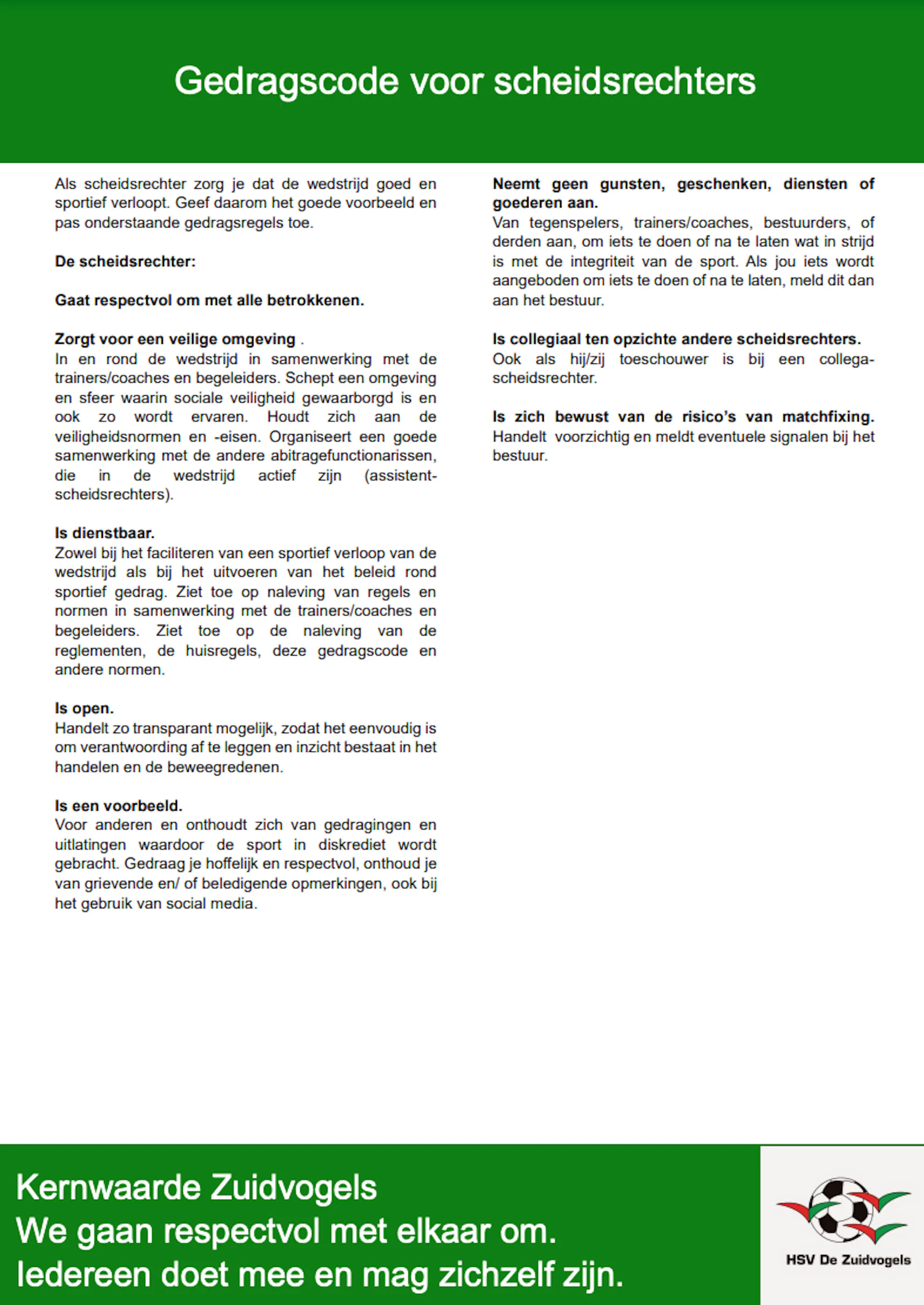 Gedragscode scheidsrechters