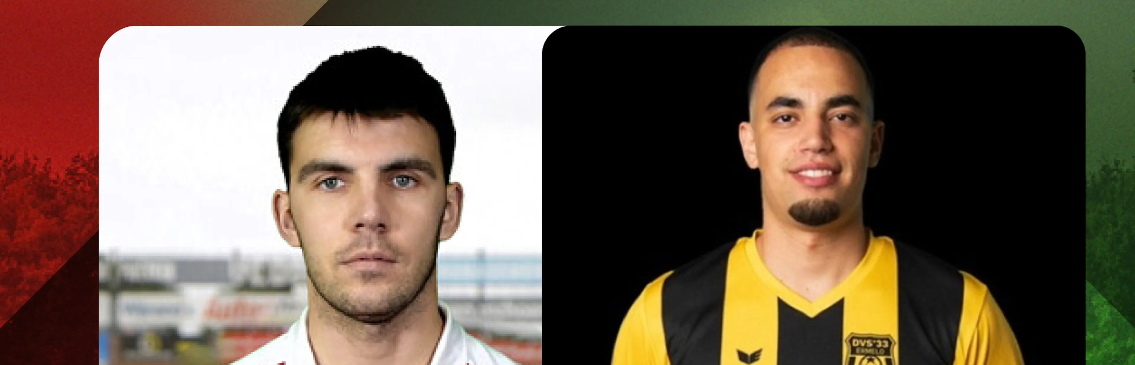 2 profielfoto's van voetballers