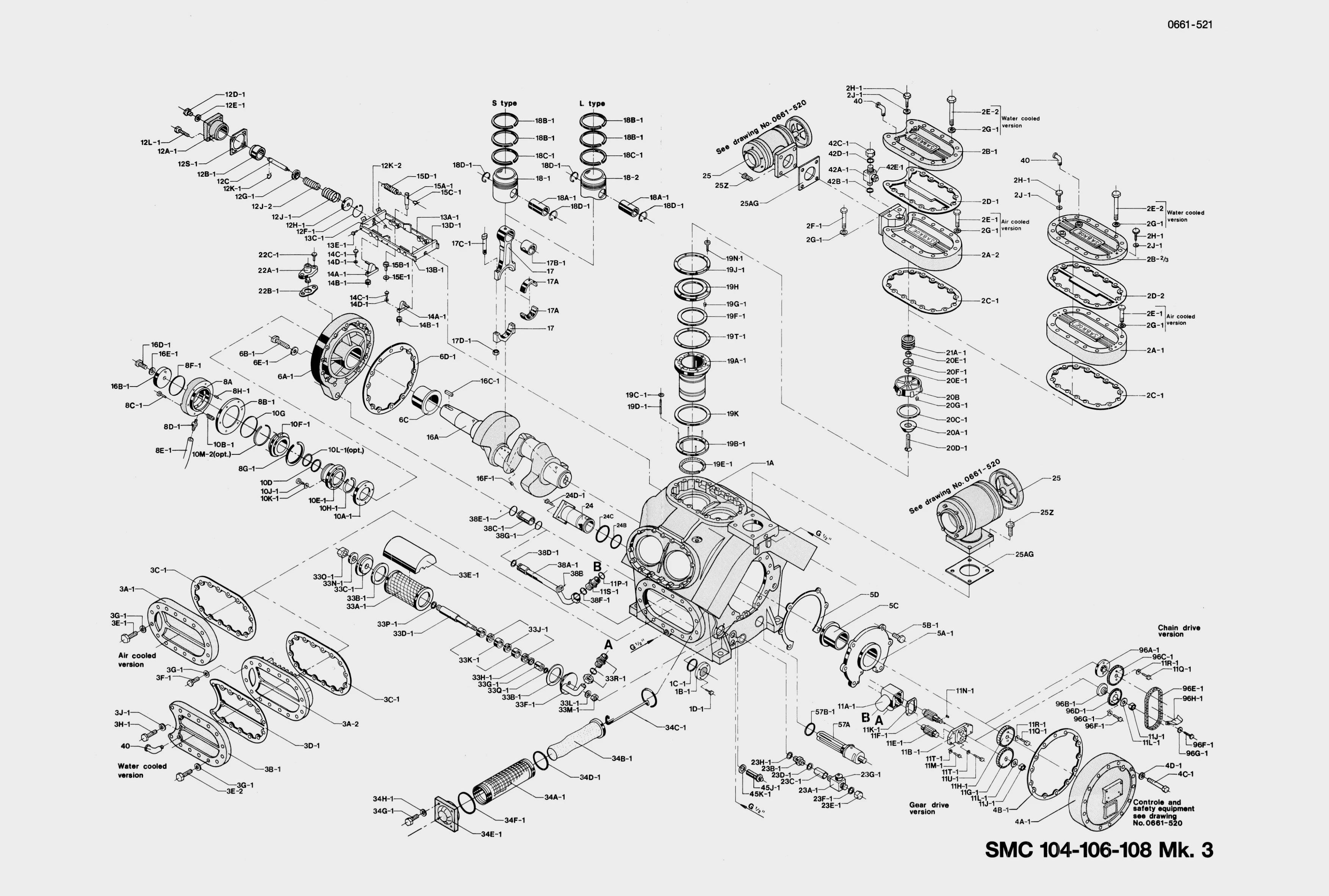 compressor replacement part explosion scheme - courtesy by Sabroe