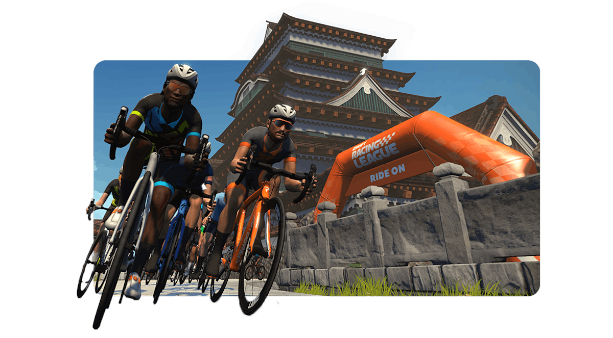 Auf Zwift werden 
jeden Tag Rennen 
gefahren